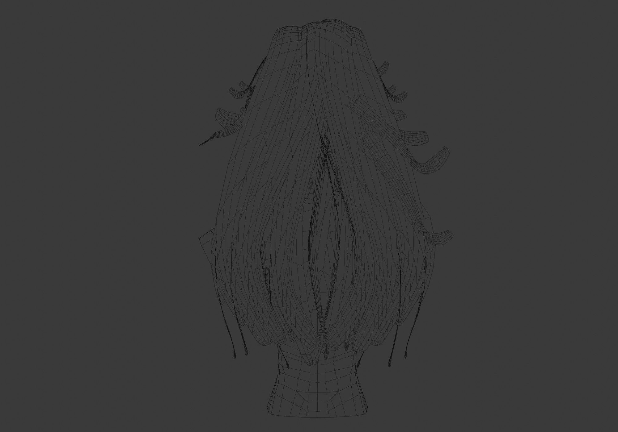 Female Anime Hairstyle Low-poly 3D model_9