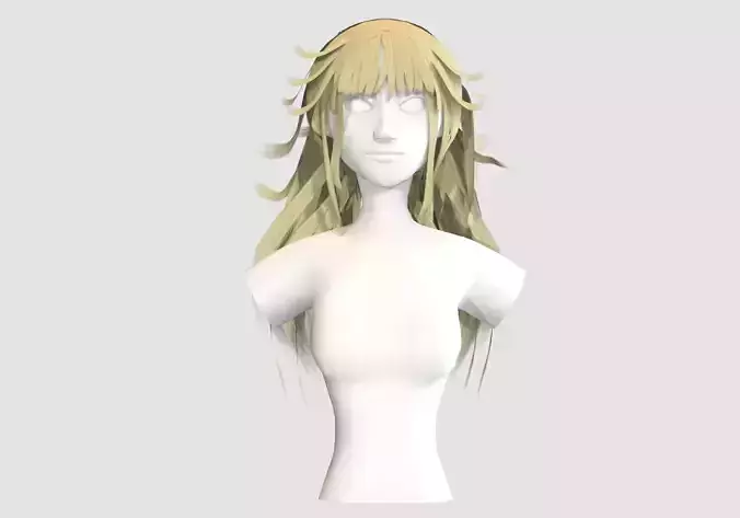 Female Anime Hairstyle Low-poly 3D model Female Anime Hairstyle Low-poly 3D model