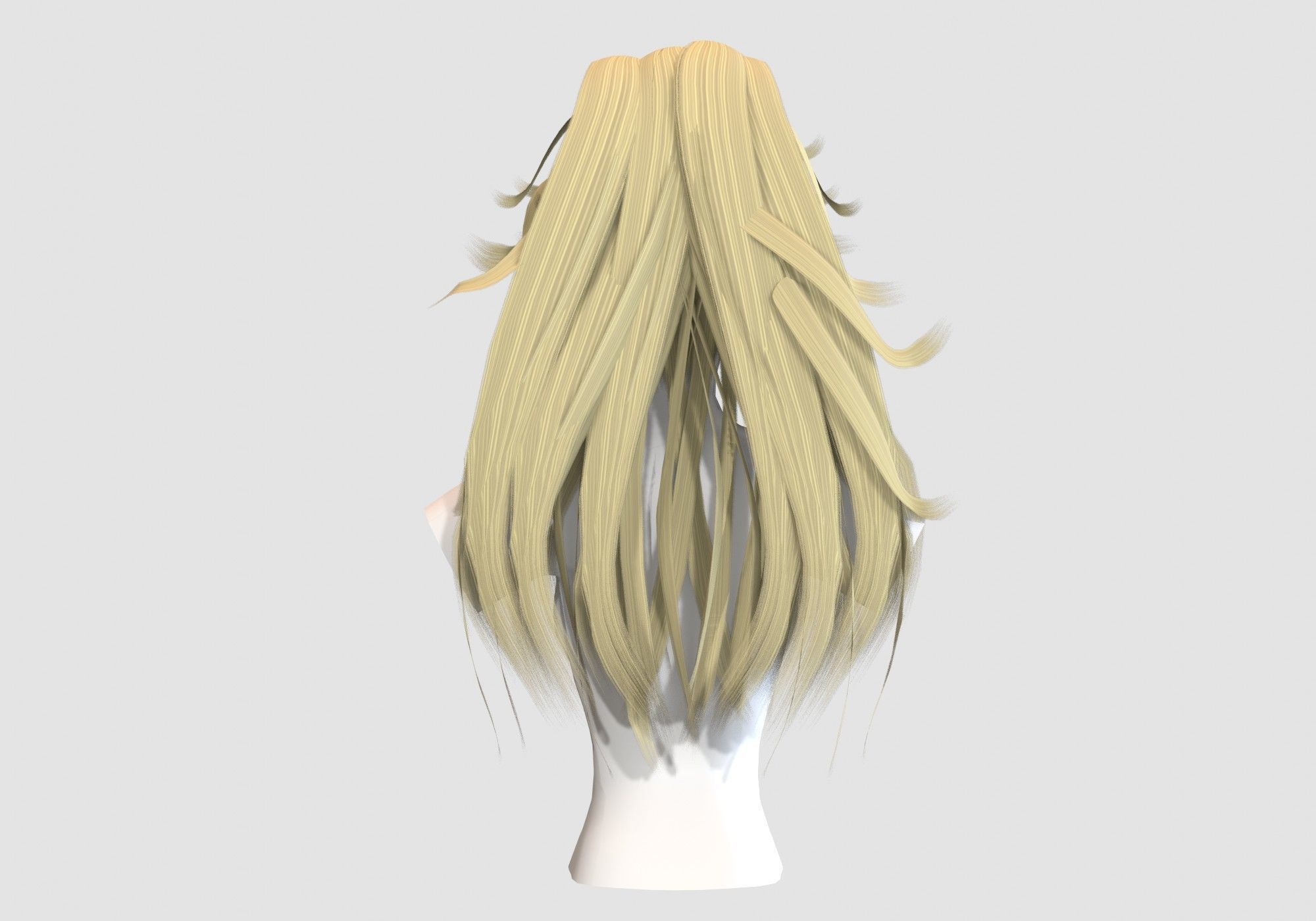 Female Anime Hairstyle Low-poly 3D model_4