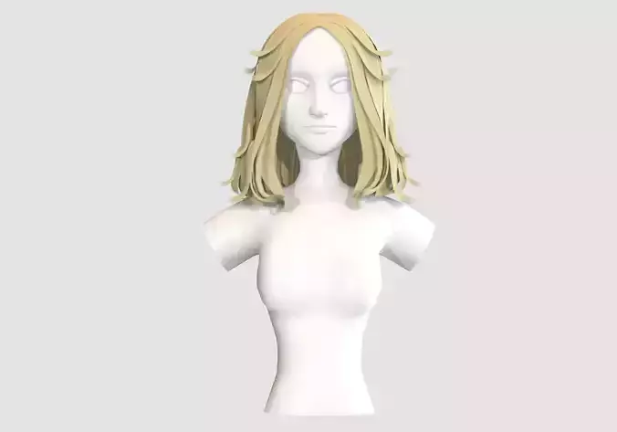 Cute Female Hairstyle Low-poly 3D model Cute Female Hairstyle Low-poly 3D model