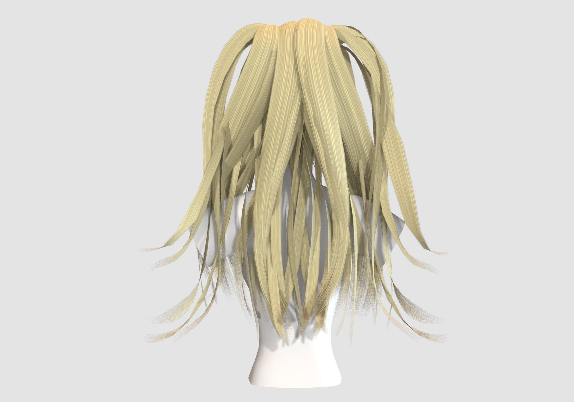 Curtain Female Hairstyle 3D model_4