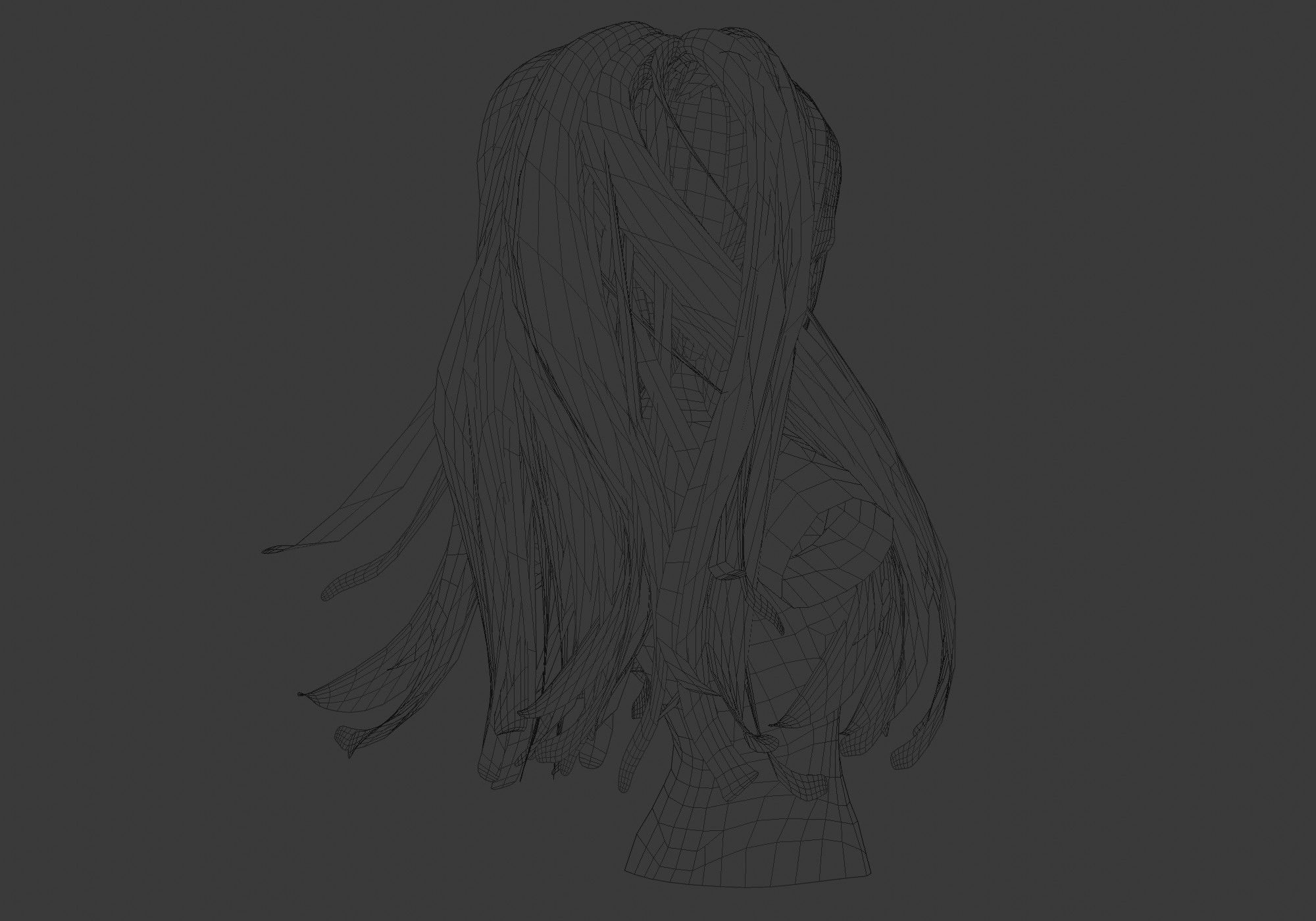 Curtain Female Hairstyle 3D model_8