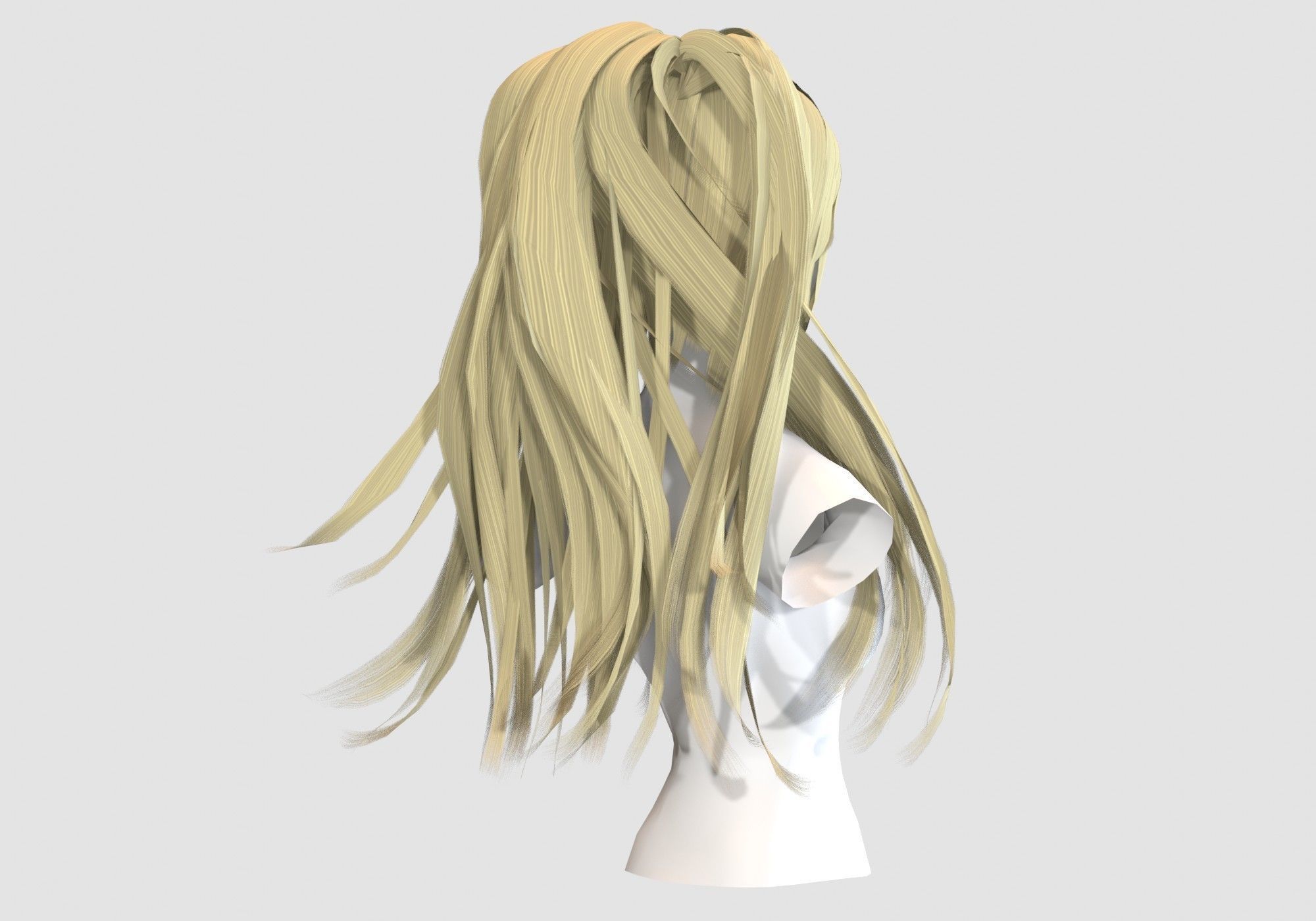 Curtain Female Hairstyle 3D model_3