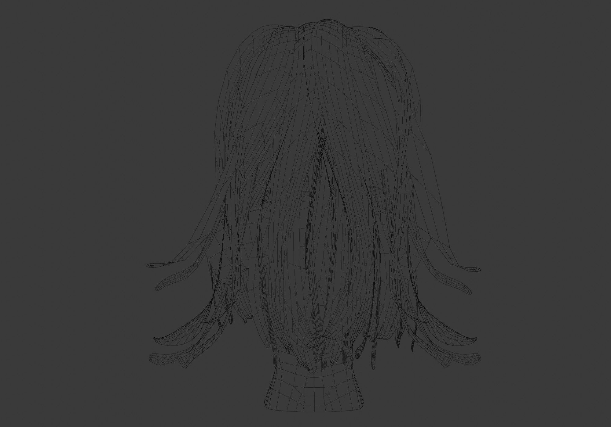 Curtain Female Hairstyle 3D model_9