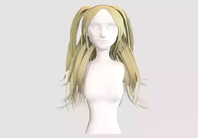 Curtain Female Hairstyle 3D model Curtain Female Hairstyle 3D model
