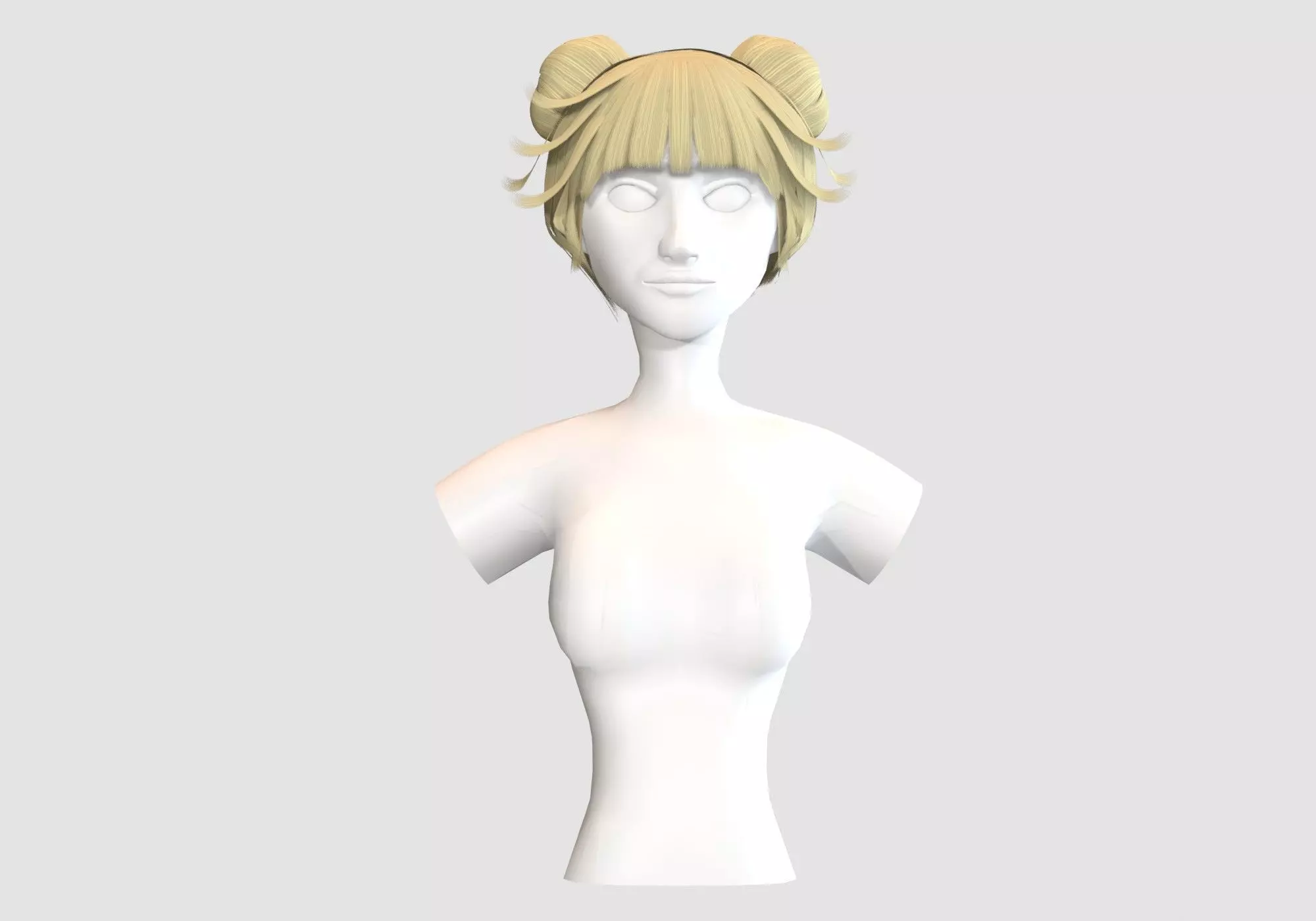 Bun Bangs Hairstyle  3D model_0