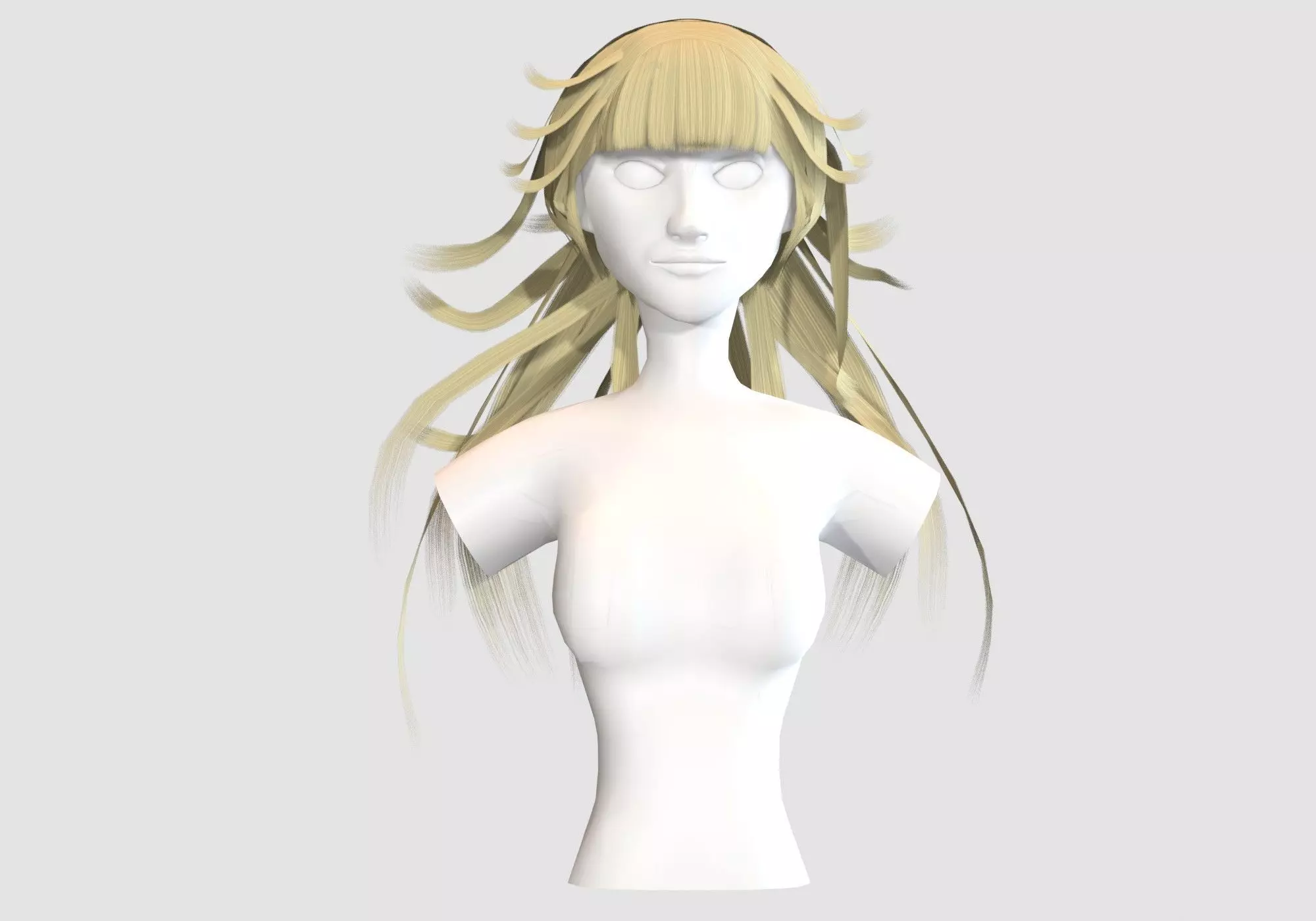 Bangs Stylized Hairstyle  3D model_0