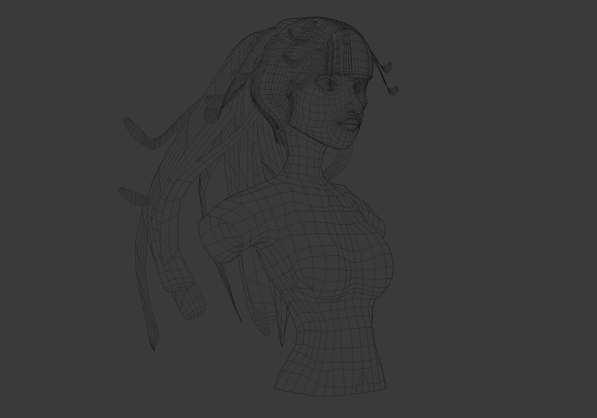 Bangs Stylized Hairstyle  3D model_6