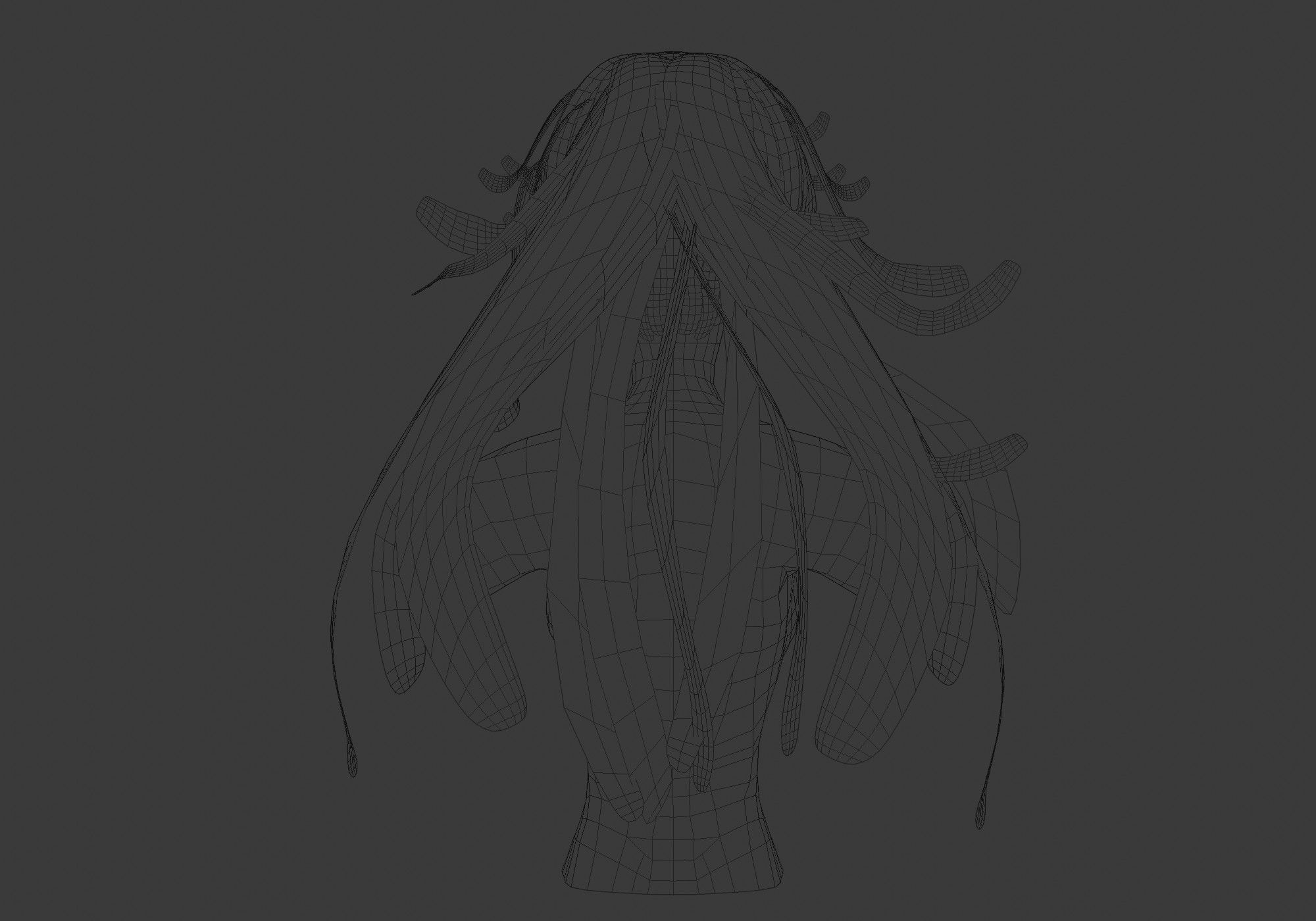 Bangs Stylized Hairstyle  3D model_9