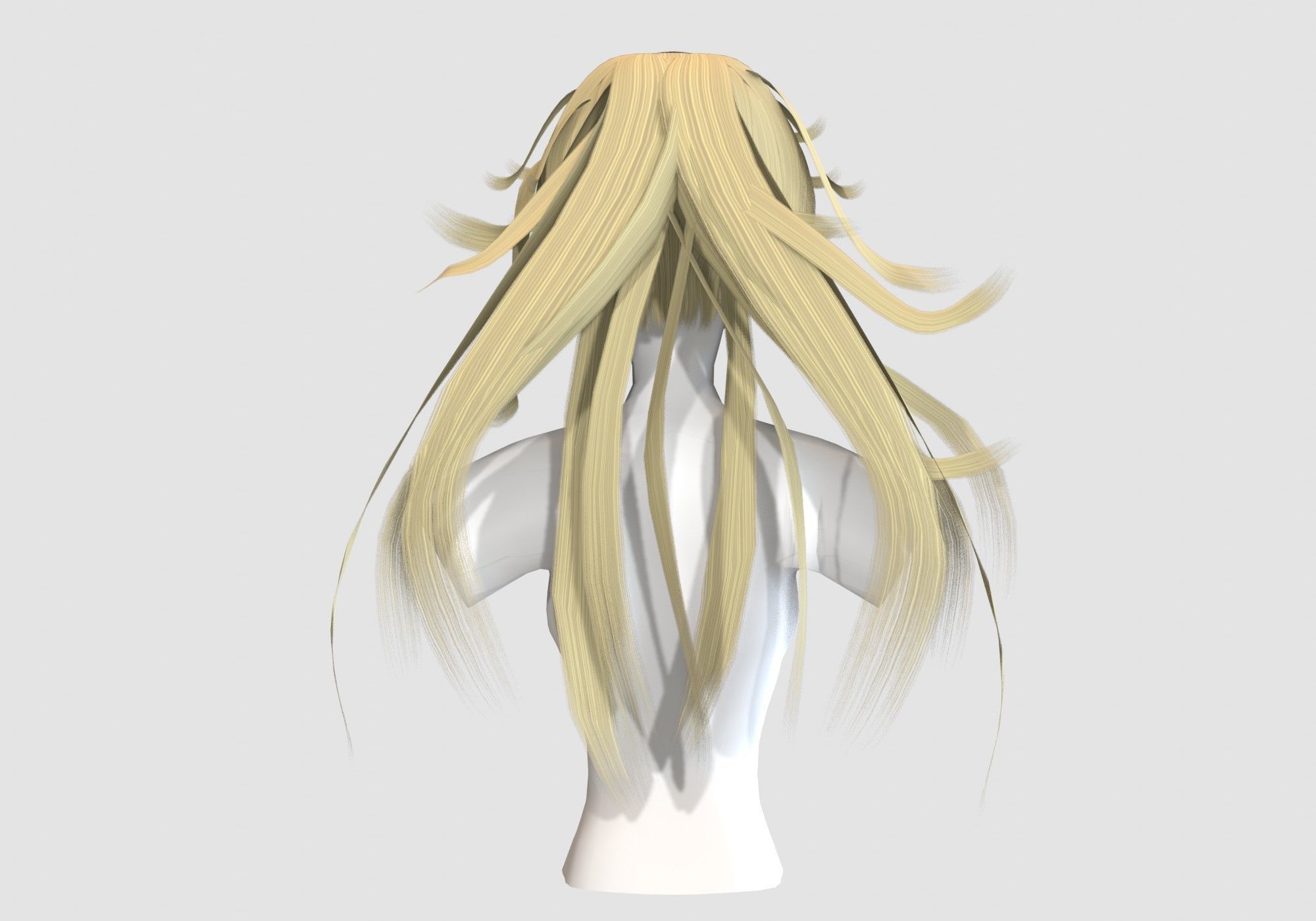 Bangs Stylized Hairstyle  3D model_4