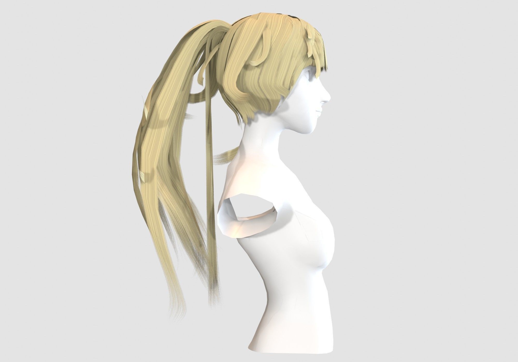 Bangs Stylized Hairstyle  3D model_2
