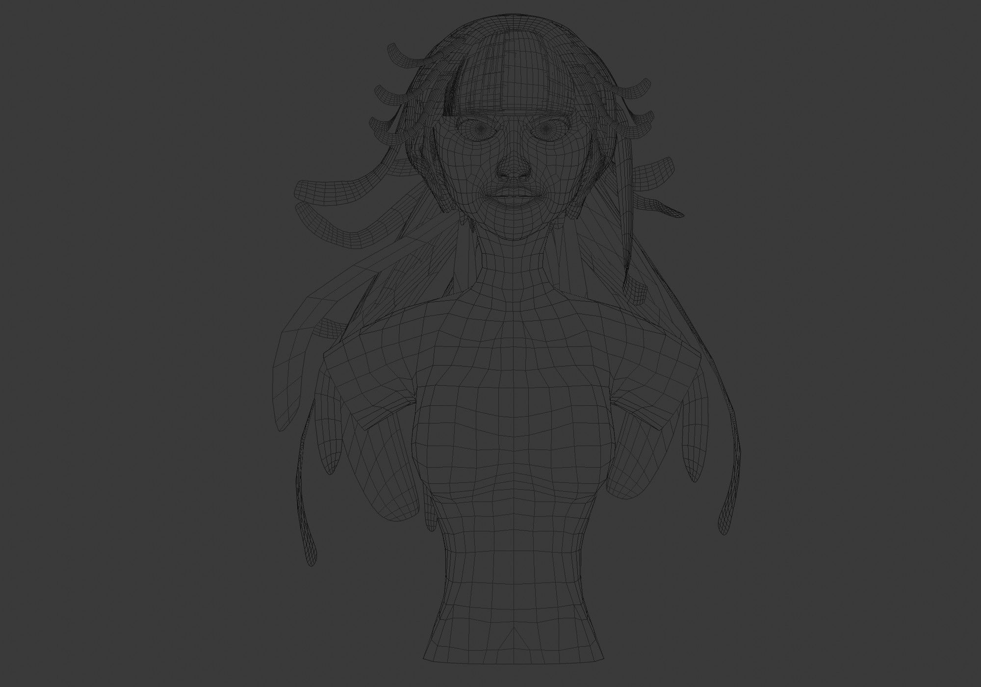 Bangs Stylized Hairstyle  3D model_5