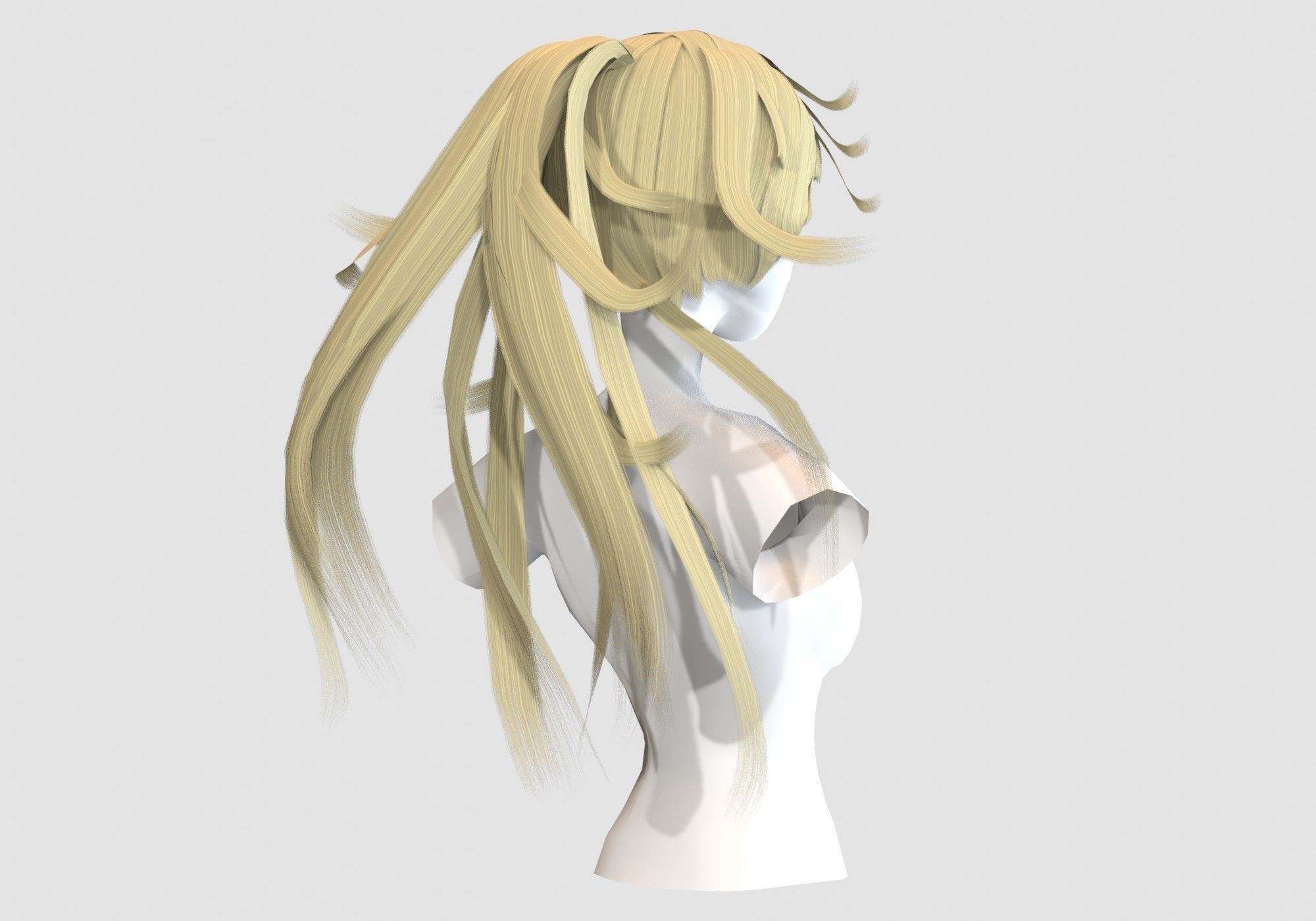 Bangs Stylized Hairstyle  3D model_3