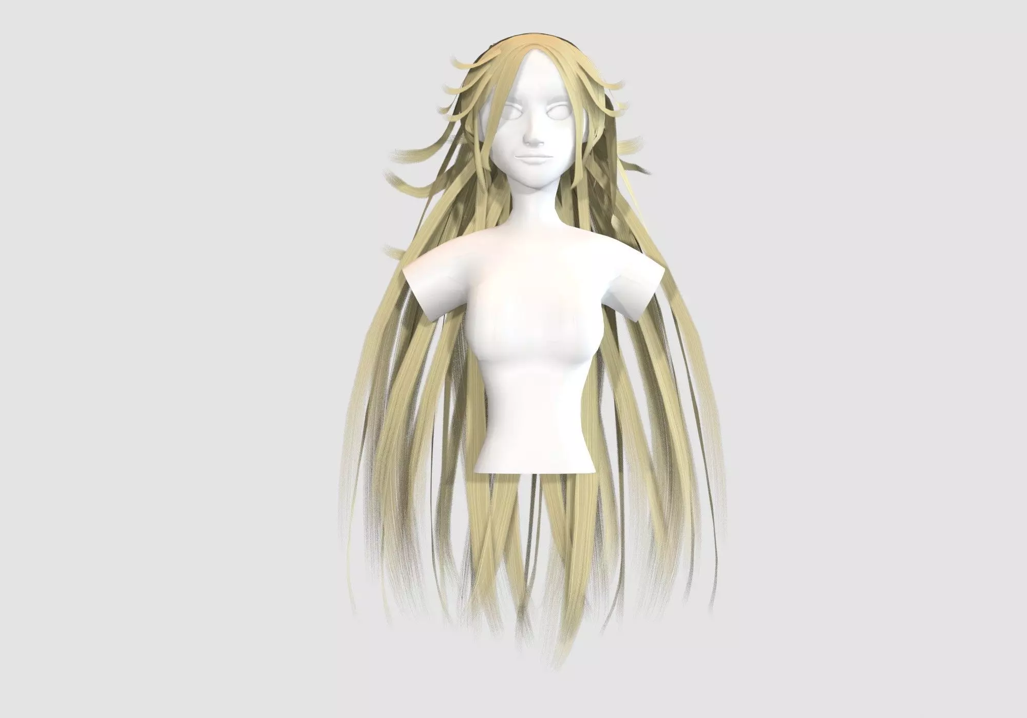 Anime Female Hairstyle  3D model_0