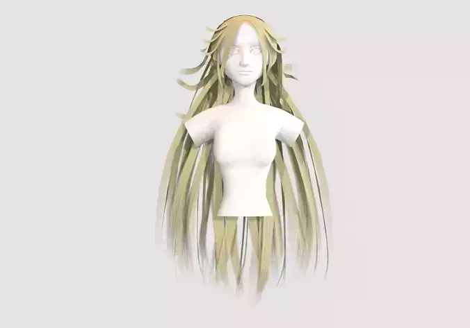 Anime Female Hairstyle  3D model