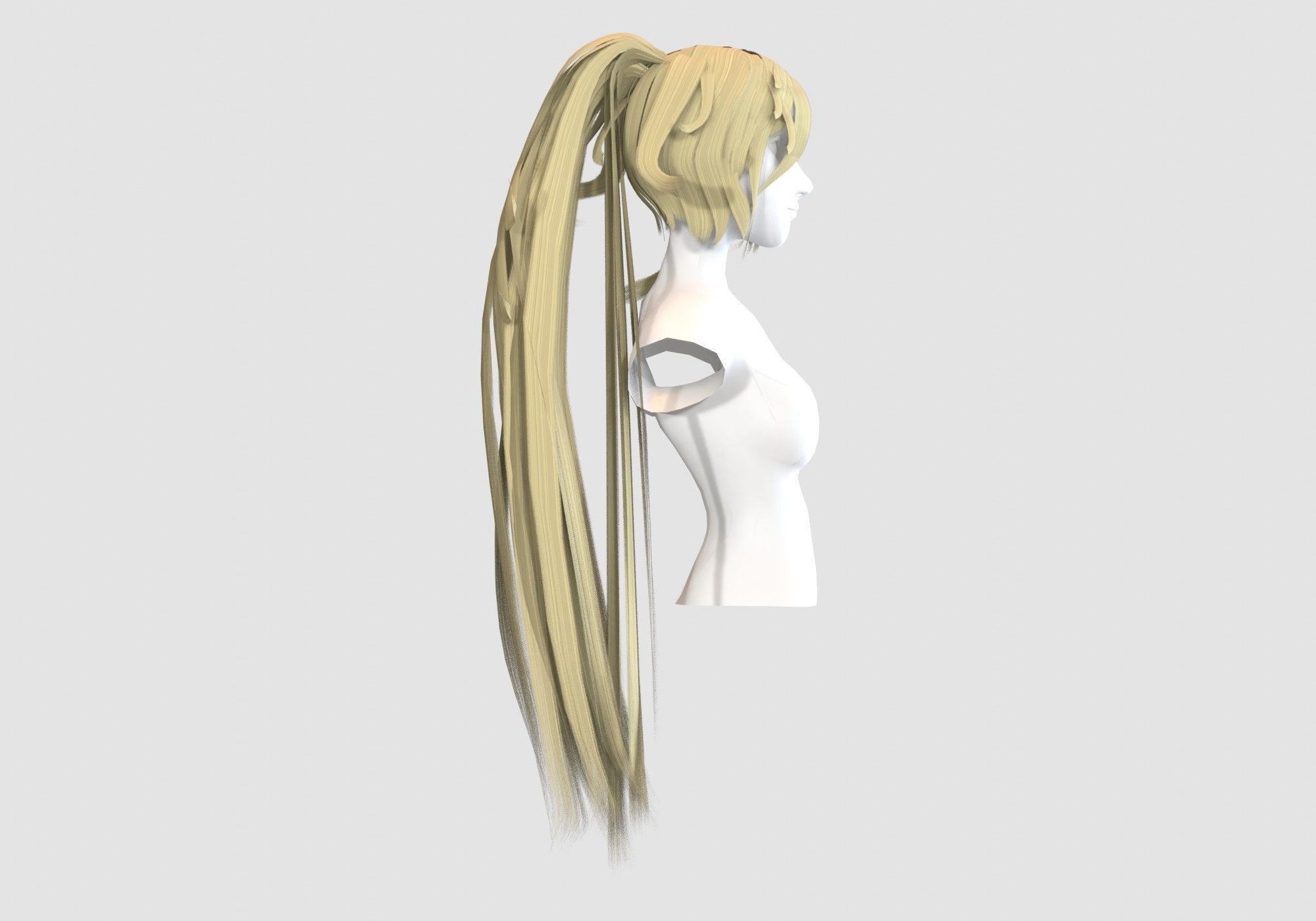 Anime Female Hairstyle  3D model_2