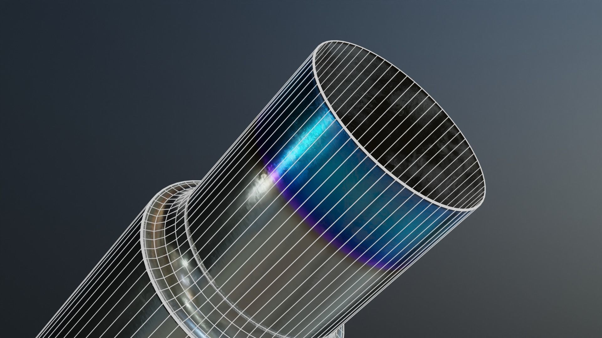 Anodized Car Exhaust  3D model_1