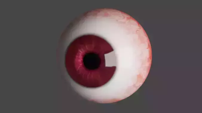 Realistic procedural eyeball with Red iris