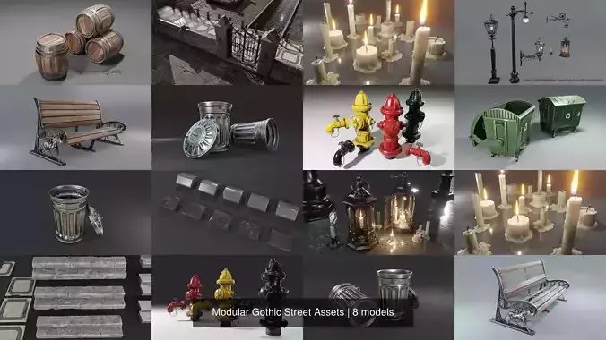 Modular Gothic Street Assets