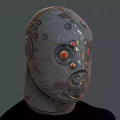 Gas mask helmet 3d model scifi Low-poly