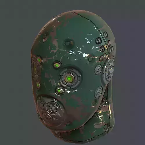 Gas mask helmet 3d model scifi Low-poly