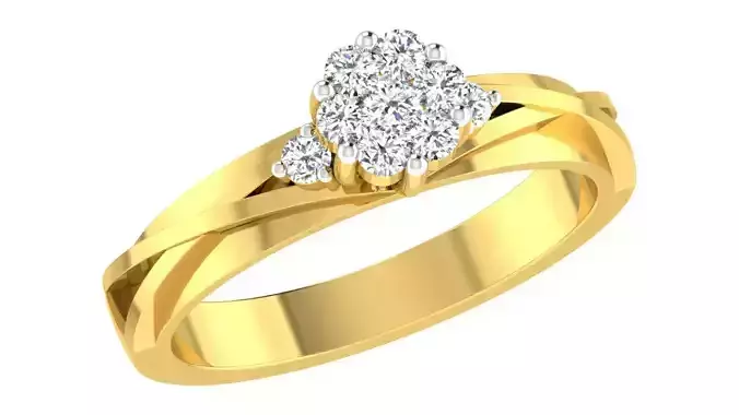 Women Twisted Band Ring 3dm STL OBJ FBX Renders Details