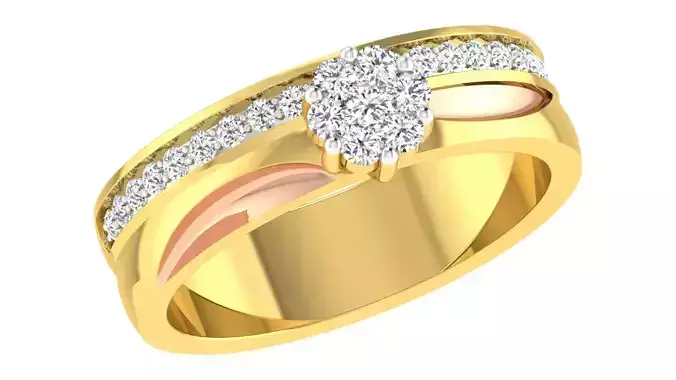 Women Engagement Band Ring 3dm STL OBJ FBX Renders Details 3D print model