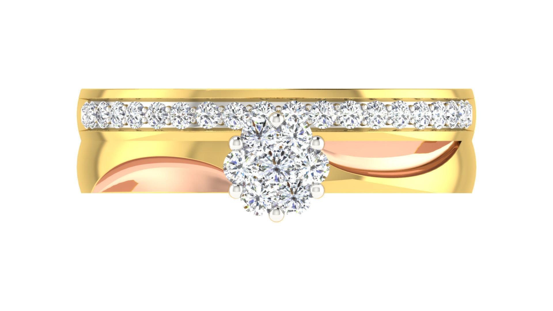 Women Engagement Band Ring 3dm STL OBJ FBX Renders Details 3D print model_3