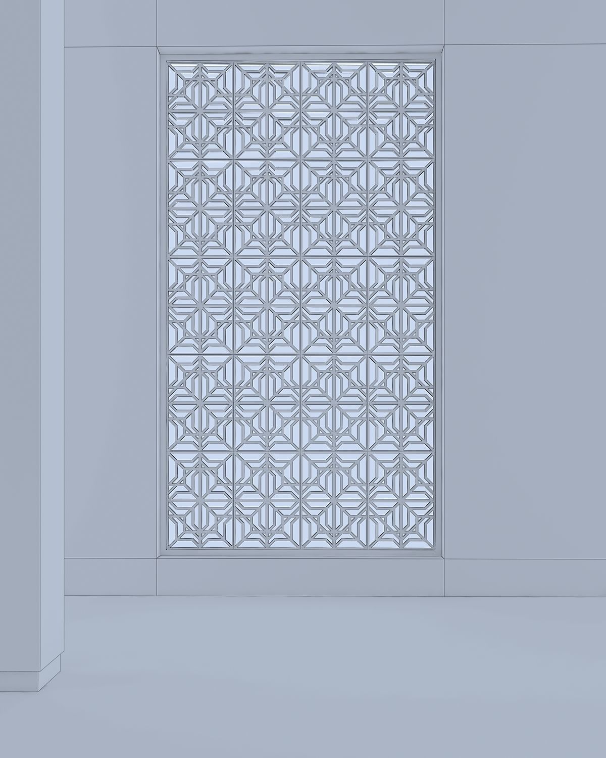 3d Screen window with pattern Low-poly 3D model_2