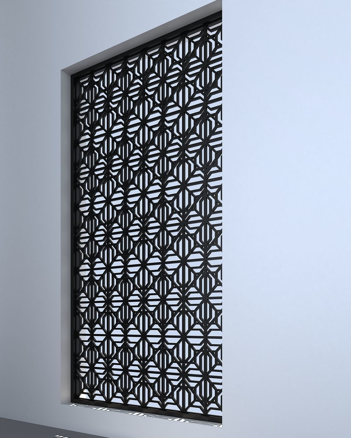 3d Screen window with pattern Low-poly 3D model_1