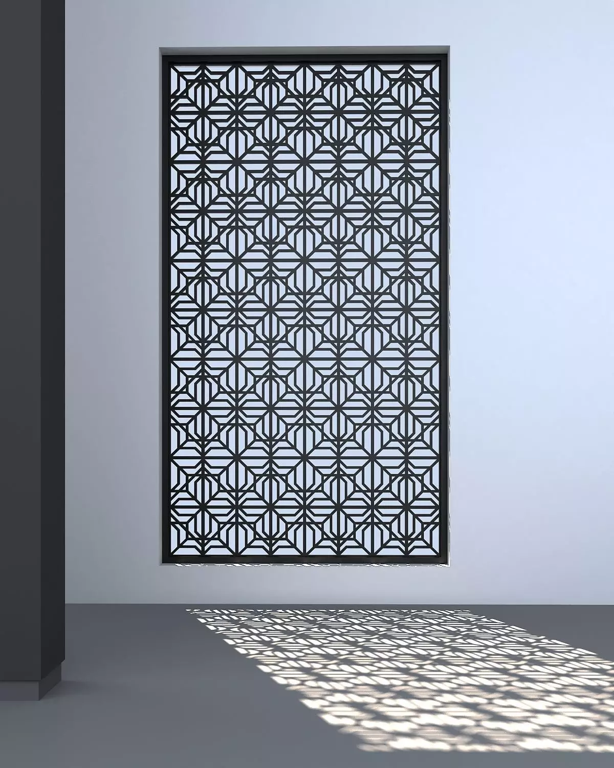 3d Screen window with pattern Low-poly 3D model_0