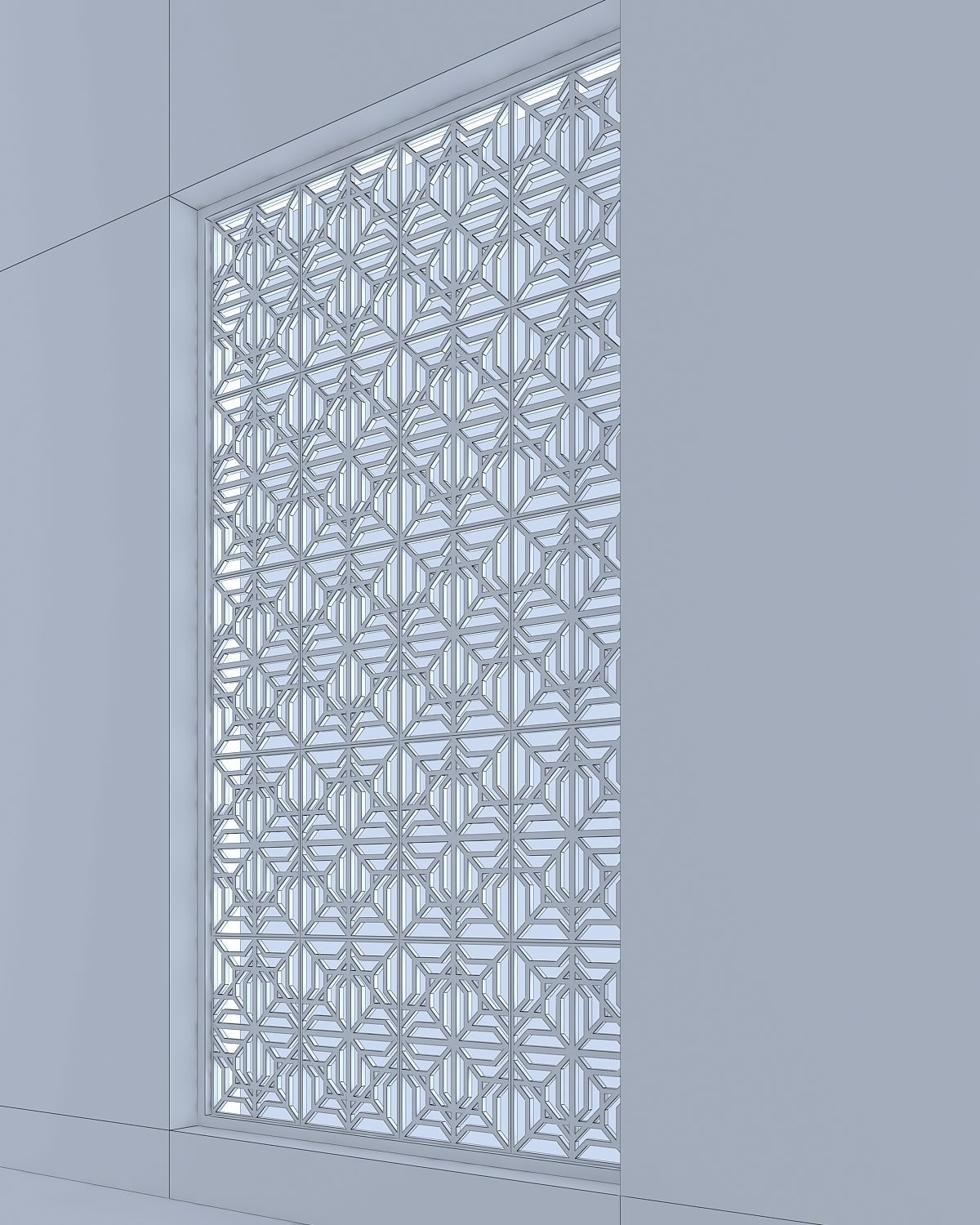 3d Screen window with pattern Low-poly 3D model_3