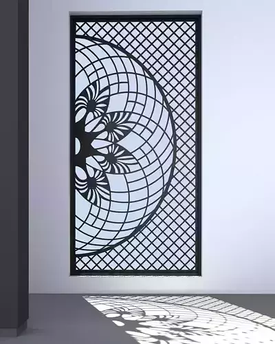 3d screen window with circular pattern