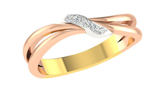 Women Twisted Band Ring 3dm STL OBJ FBX Renders Details 3D print model