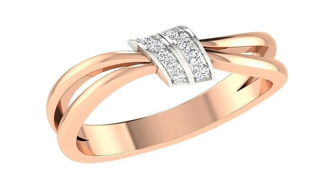 Women Engagement Bypass Band Ring 3dm STL OBJ FBX Render Details 3D print model