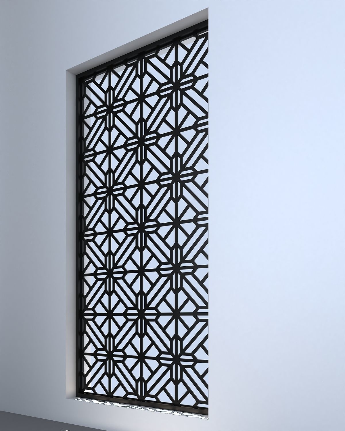 3d screen window with decorative pattern Low-poly 3D model_1