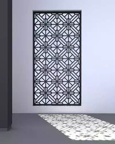 3d screen window with decorative pattern Low-poly 3D model