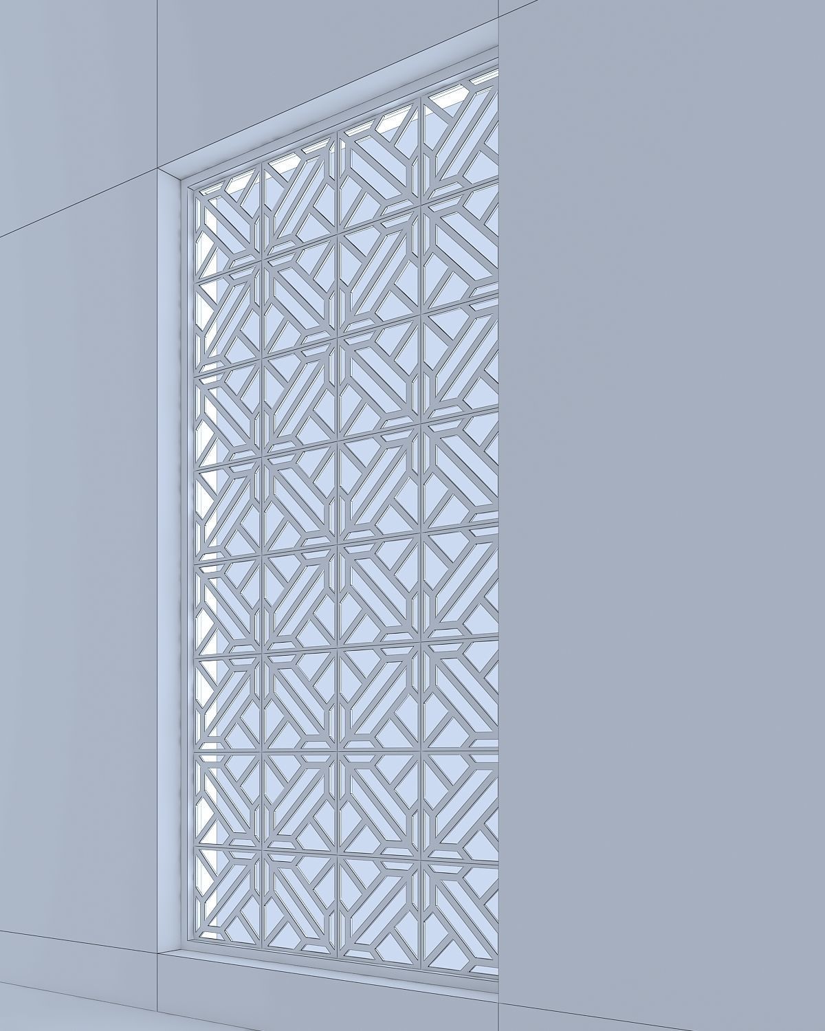 3d screen window with decorative pattern Low-poly 3D model_3