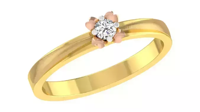 Women Engagement Flower Band Ring 3dm STL OBJ FBX Render Details