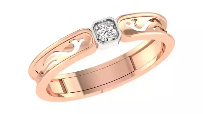 Women Engagement Band Ring 3dm STL OBJ FBX Renders Details 3D print model