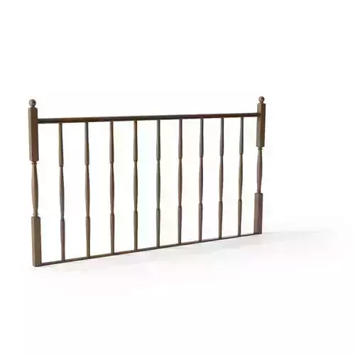 Classic Wooden Railing 3D model