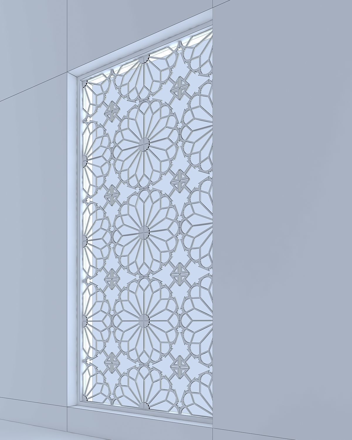 3d screen window with decorative pattern Low-poly 3D model_3