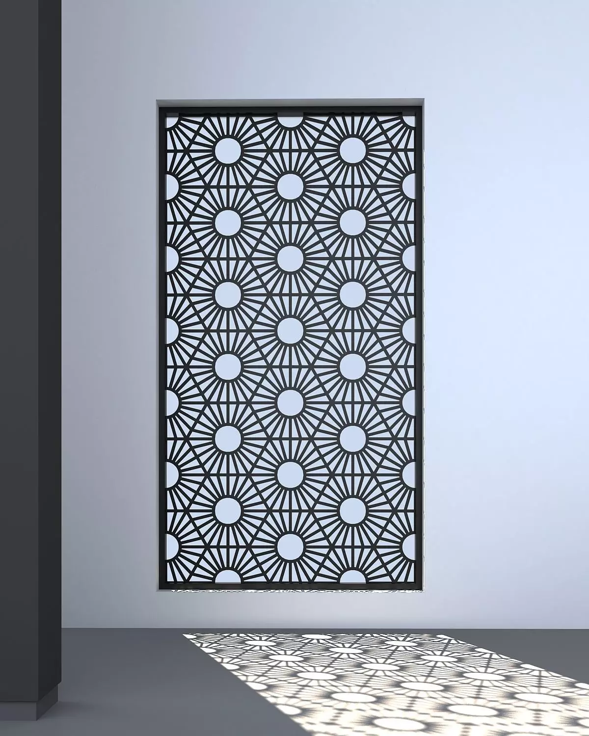 3d screen window with geometric pattern Low-poly 3D model_0