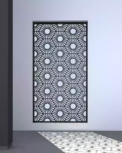 3d screen window with geometric pattern