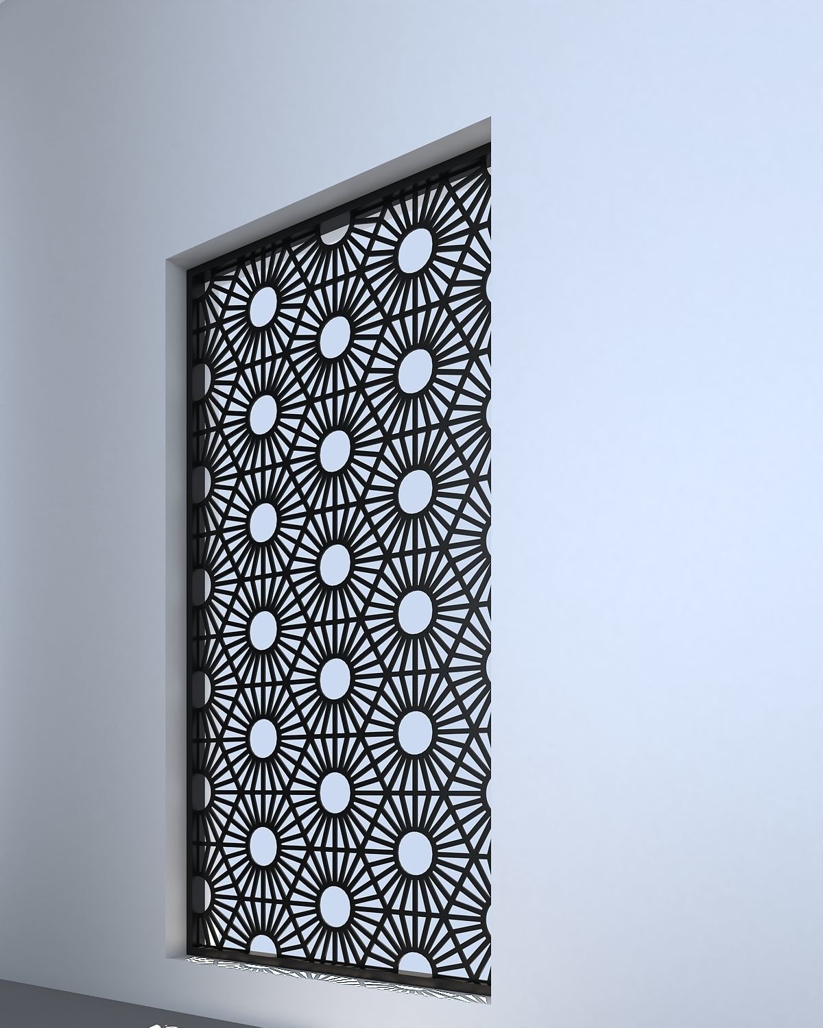 3d screen window with geometric pattern Low-poly 3D model_1