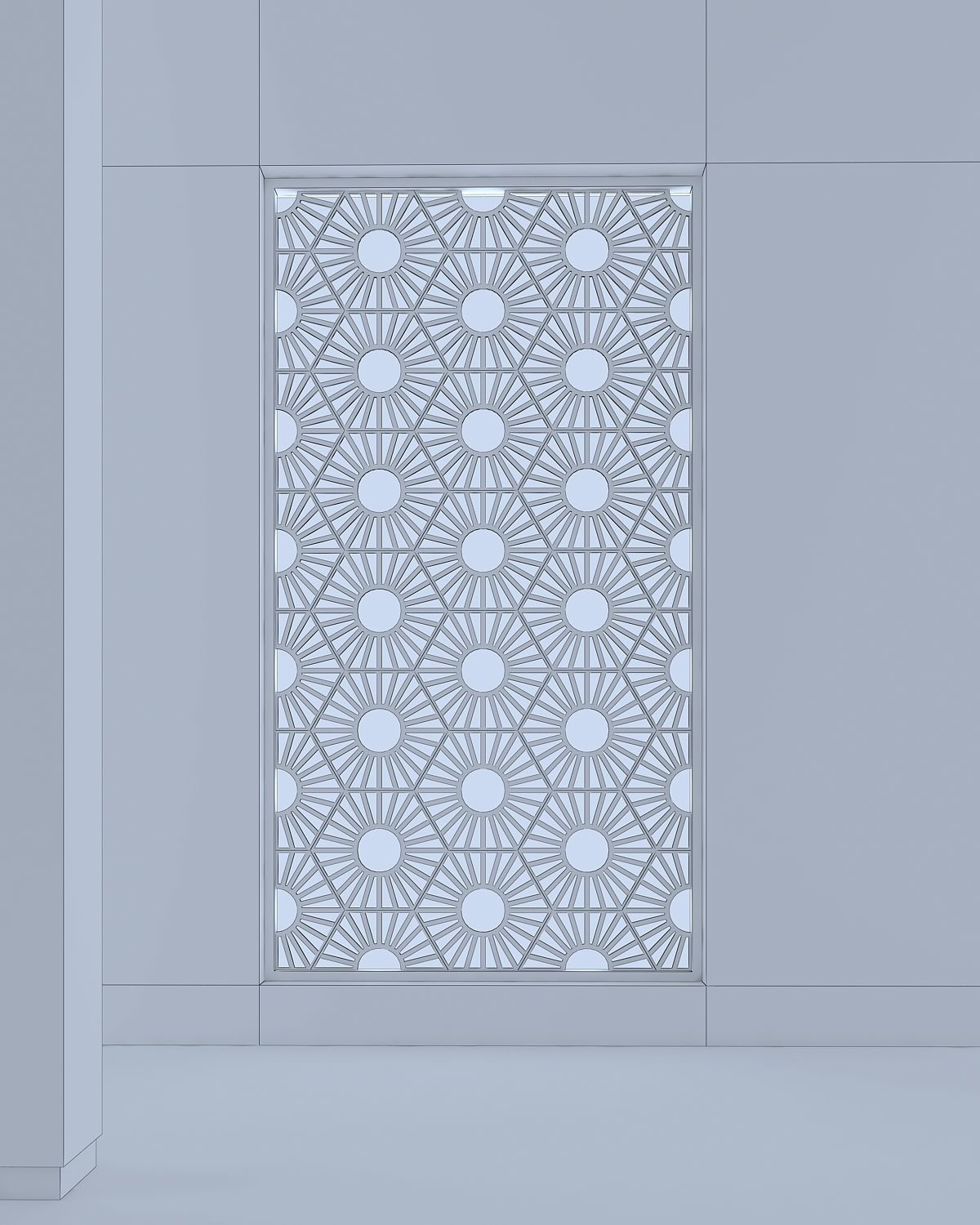 3d screen window with geometric pattern Low-poly 3D model_2
