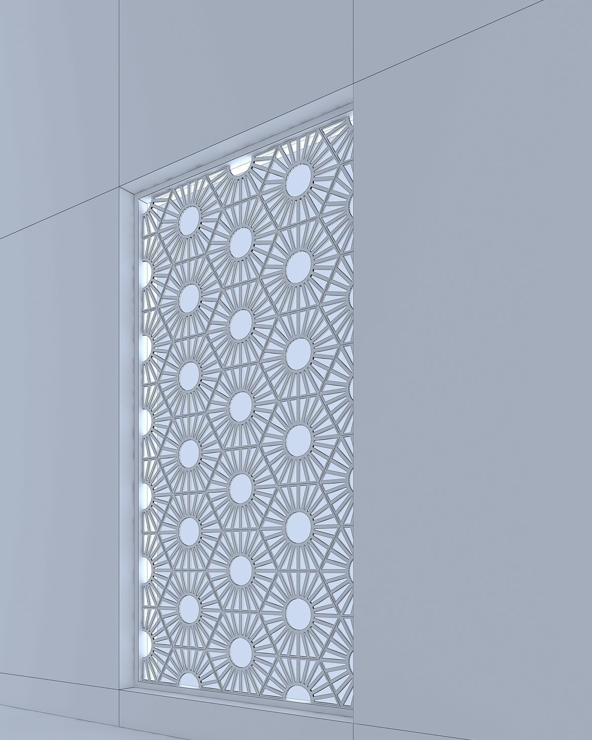 3d screen window with geometric pattern Low-poly 3D model_3