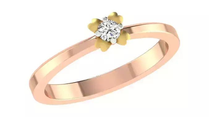 Women Engagement Flower Band Ring 3dm STL OBJ FBX Render Details
