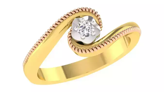 Women Engagement Bapass Band Ring 3dm STL OBJ FBX Render Details