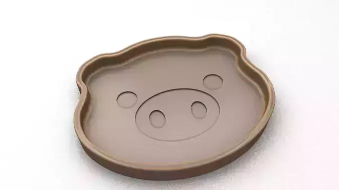 pig wooden plate